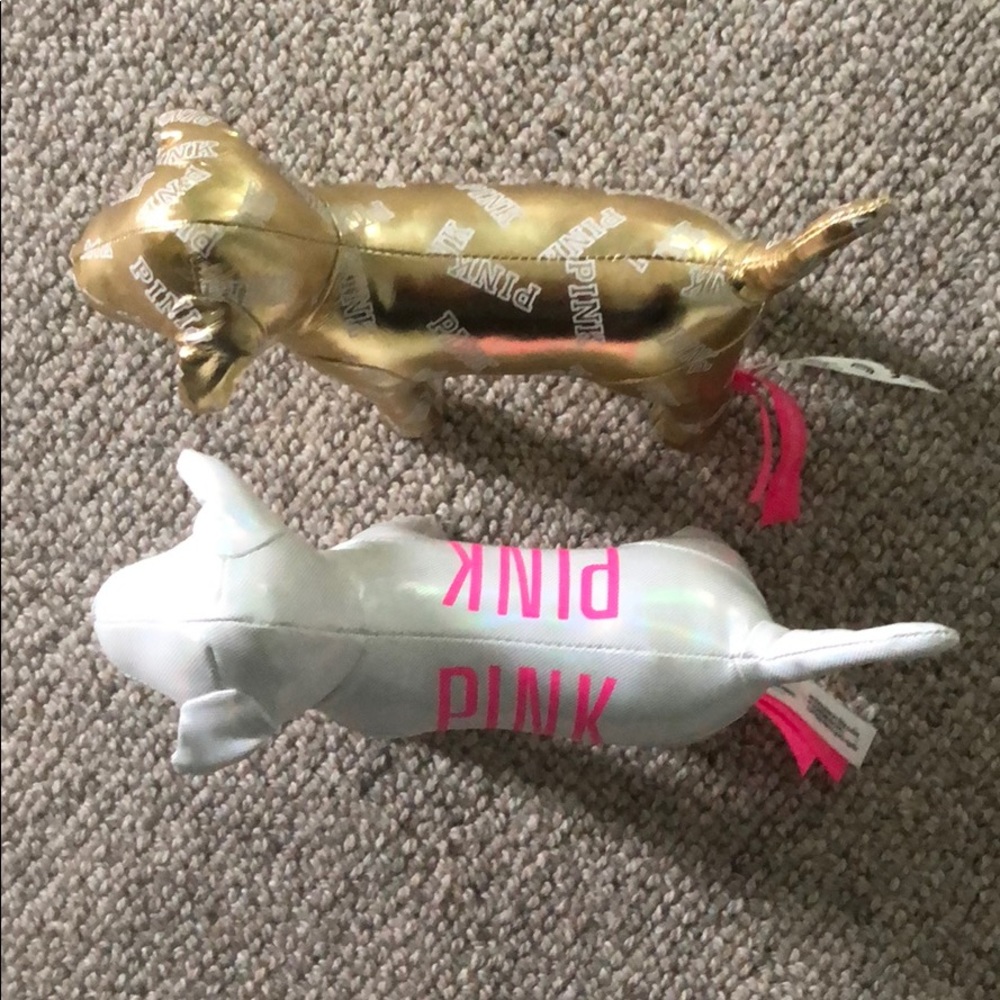 Gold and White PINK Dogs!